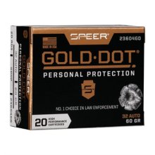 GOLD DOT PERSONAL PROTECTION 32 AUTO AMMO