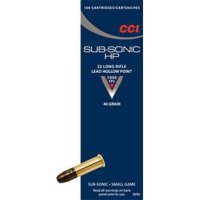 SUB-SONIC HP AMMO 22 LONG RIFLE 40GR LEAD HOLLOW POINT