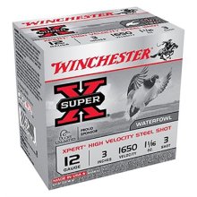 Winchester Xpert HV Steel 12ga 2.75\" 1-1/16oz #3 25/bx