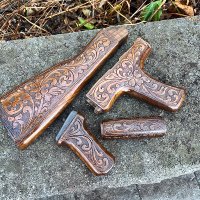 HAND CARVED WALNUT KHYBER PASS AKM AK74 DONG FURNITURE SET #27