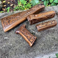 HAND CARVED WALNUT KHYBER PASS AKM AK74 FURNITURE SET #11