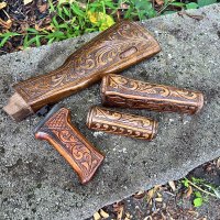 HAND CARVED WALNUT KHYBER PASS AKM AK74 FURNITURE SET #16