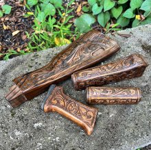 HAND CARVED WALNUT KHYBER PASS AKM AK74 FURNITURE SET #19