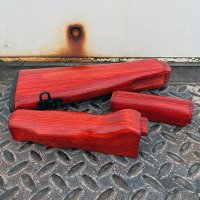 US MADE AKM MILLED RECEIVER FURNITURE SET - FIRELINE RUSSIAN RED