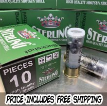 Sterling 12 ga 00 BUCK 9 PELLET 2 3/4\" 400 rnds. FREE SHIPPING