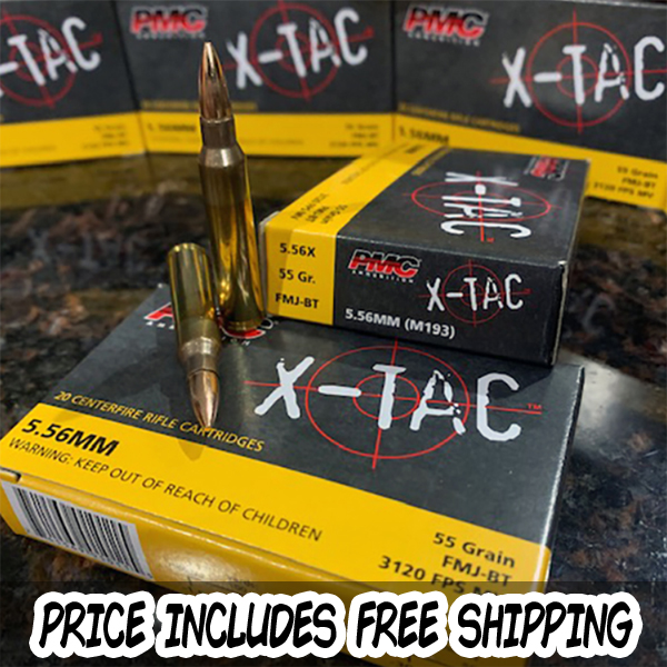 PMC X-TAC 5.56 55 gr. XP193 FMJBT 2000 rnds. FREE SHIPPING [XP193-2K ...