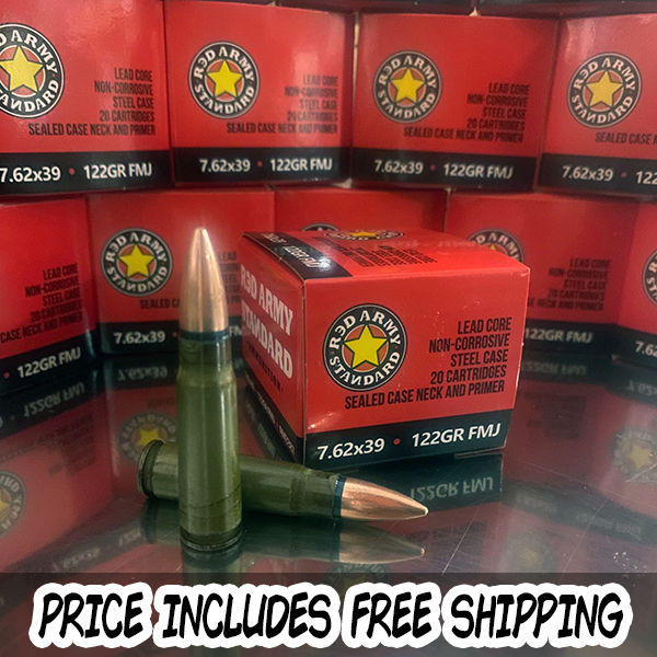 7.63×39 122gr FMJ RED ARMY STANDARD 250rd – Outdoor Hunting and